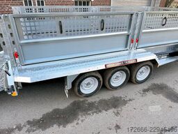 Brian James Trailers GENERAL PLANT 551-4018-35-3-12 | TRIDEM | SCHWERLASTRAMPE 400X180X96CM 3500KG BAUMASCHINENANHÄNGER | SCHWARZ | BORDWANDAUFSATZ