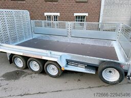 Brian James Trailers GENERAL PLANT 551-4018-35-3-12 | TRIDEM | SCHWERLASTRAMPE 400X180X96CM 3500KG BAUMASCHINENANHÄNGER | SCHWARZ | BORDWANDAUFSATZ