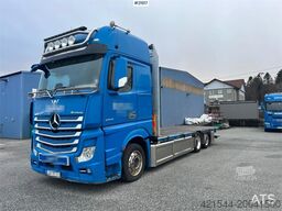 Mercedes-Benz Actros 6x2 flatbed truck w/ 2012 konar 2 axle flat