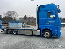 Mercedes-Benz Actros 6x2 flatbed truck w/ 2012 konar 2 axle flat