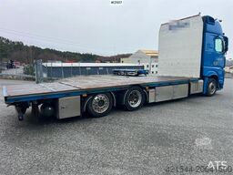 Mercedes-Benz Actros 6x2 flatbed truck w/ 2012 konar 2 axle flat