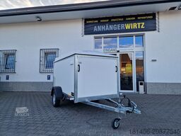 trailershop Kofferanhänger mit Deckel 245x130x140cm 750kg 100kmH 205cm hoch