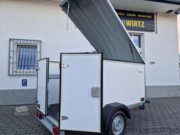 trailershop Kofferanhänger mit Deckel 245x130x140cm 750kg 100kmH 205cm hoch