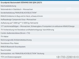 Knaus Südwind 500 QDK Black Selection 1800*Gas-Paket*AL-KO ATC*