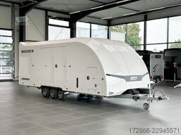 Brian James Trailers RACE TRANSPORTER 7 | 397-6023-35-3-10-W | TRIDEM | ZUSATZRAMPEN 600X235X199CM 3500KG GESCHLOSSENER AUTOTRAILER | WEISS