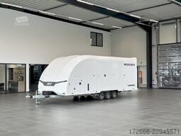 Brian James Trailers RACE TRANSPORTER 7 | 397-6023-35-3-10-W | TRIDEM | ZUSATZRAMPEN 600X235X199CM 3500KG GESCHLOSSENER AUTOTRAILER | WEISS