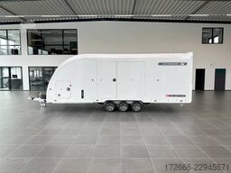 Brian James Trailers RACE TRANSPORTER 7 | 397-6023-35-3-10-W | TRIDEM | ZUSATZRAMPEN 600X235X199CM 3500KG GESCHLOSSENER AUTOTRAILER | WEISS