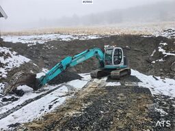 Kobelco SK135 SR LC tracked excavator with digging bucket