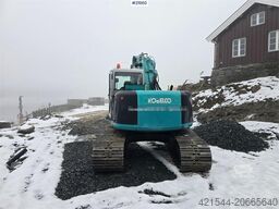 Kobelco SK135 SR LC tracked excavator with digging bucket