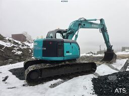 Kobelco SK135 SR LC tracked excavator with digging bucket