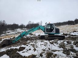 Kobelco SK135 SR LC tracked excavator with digging bucket