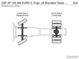 DAF XF 105.460 EURO 5, Frigo, 2X Brandstof Tanks