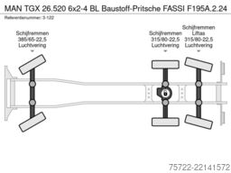 MAN TGX 26.520 6x2-4 BL Baustoff-Pritsche FASSI F19...