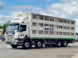 Scania 114G - 8X4 - 3 deck - double ramp -  steel / air