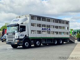 Scania 114G - 8X4 - 3 deck - double ramp -  steel / air