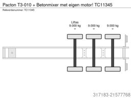 Pacton T3-010 + Betonmixer met eigen motor!
