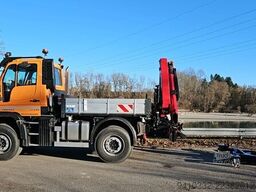 Unimog U435, absattelbarer Kran u. Arbeitskorb