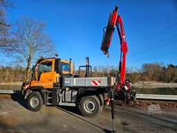 Unimog U435, absattelbarer Kran u. Arbeitskorb