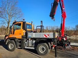 Unimog U435, absattelbarer Kran u. Arbeitskorb