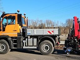 Unimog U435, absattelbarer Kran u. Arbeitskorb