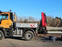 Unimog U435, absattelbarer Kran u. Arbeitskorb
