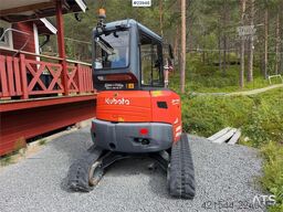 Kubota U35-3 mini excavator with 3 buckets, rototilt, and