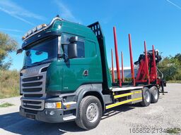 Kokmateriālu transportieris Scania R490 6x4 Euro 6 Kurzholz Palfinger AHK (2)