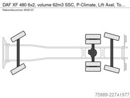 DAF XF 480  6x2, volume 62m3 SSC, P-Climate, Lift A...
