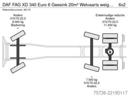 DAF FAG XD 340 Euro 6 Geesink 20m³ Welvaarts weighi...
