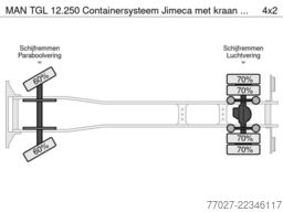 MAN TGL 12.250 Containersysteem Jimeca met kraan Pa...