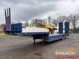 Broshuis Lowloader tieflader 3 assen leaf spring, laadklep