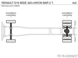 RENAULT D19 WIDE 320+HAYON BAR 2 T.