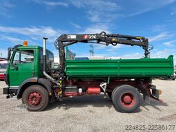 MERCEDES-BENZ 1922 K DREISEITENKIPPER + HIAB 090 143TKM 1-HAND