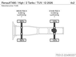 Renault T480 / High / 2 Tanks / TUV: 12-2026