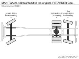 MAN TGA 26.430 6x2  695145 km original, RETARDER Go...