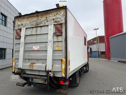 MAN TGL 8.220 4x2 box truck with a 2-ton lift