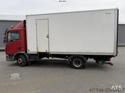 MAN TGL 8.220 4x2 box truck with a 2-ton lift