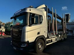 Scania R730 V8 6X4, Retarder, Timber-truck + Kesla L20...
