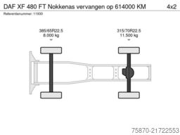 DAF XF 480 FT Nokkenas vervangen op 614000 KM