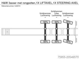 H&W 3asser met rongpotten,1X LIFTAXEL,1X STEERING AXEL