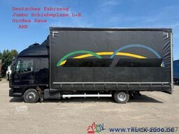 Autocarro con pianale e telone Iveco 100E220 Jumbo Schiebeplanen Gr. Haus Standklima
