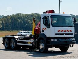 RENAULT KERAX 370 DCI * ABROLLKIPPER 4,85 m * KRAN * 6x4