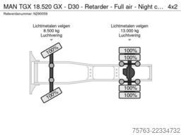 MAN TGX 18.520 GX - D30 - Retarder - Full air - Nig...
