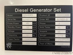 Kubota V3800-T - 50 kVA Generator - DPX-20032
