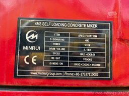 Minrui 4M3 Self Loading Concrete Mixer 4x4