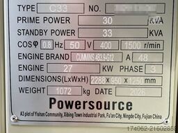 Cummins 4B3.9-G12 - 33 kVA Generator - DPX-19830.1