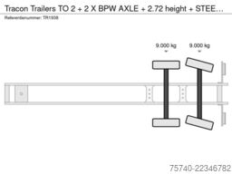 Tracon Trailers TO 2 + 2 X BPW AXLE + 2.72 height + STEERING AXLE