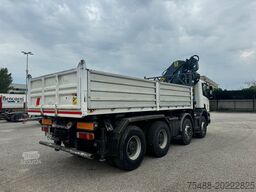 SCANIA 124-420 8X4 RIBALTABILE + GRU EFFER 210