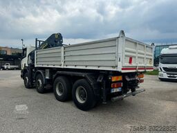 SCANIA 124-420 8X4 RIBALTABILE + GRU EFFER 210