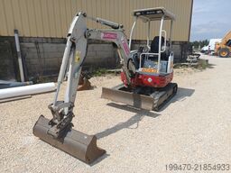 Takeuchi TB23R with 3 excavator buckets